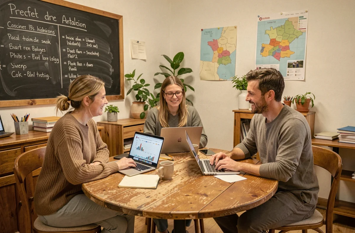 Petite équipe d'une agence digitale à taille humaine travaillant ensemble sur des projets locaux à Albi