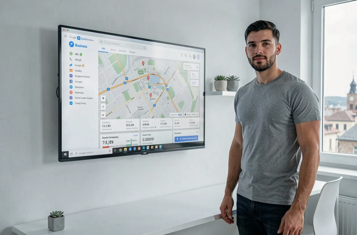 Spécialiste en marketing digital présentant une stratégie de visibilité locale pour Albi
