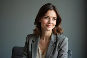 Portrait d'une femme confiante en blazer professionnel