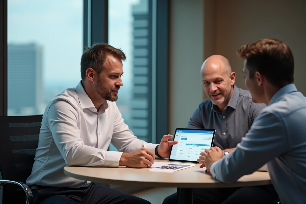 Homme comptable discute avec un client lors d