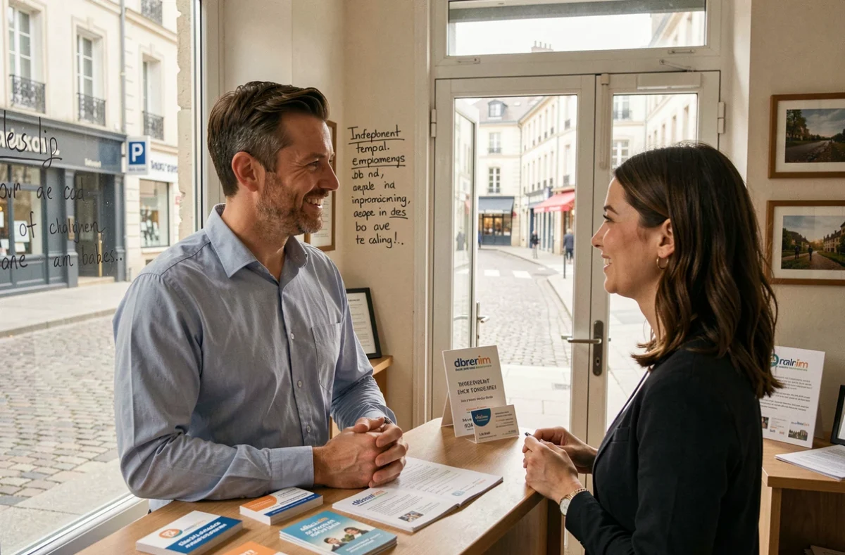 Responsable d'une agence Temporis franchisée accueillant une candidate dans les Hauts-de-France